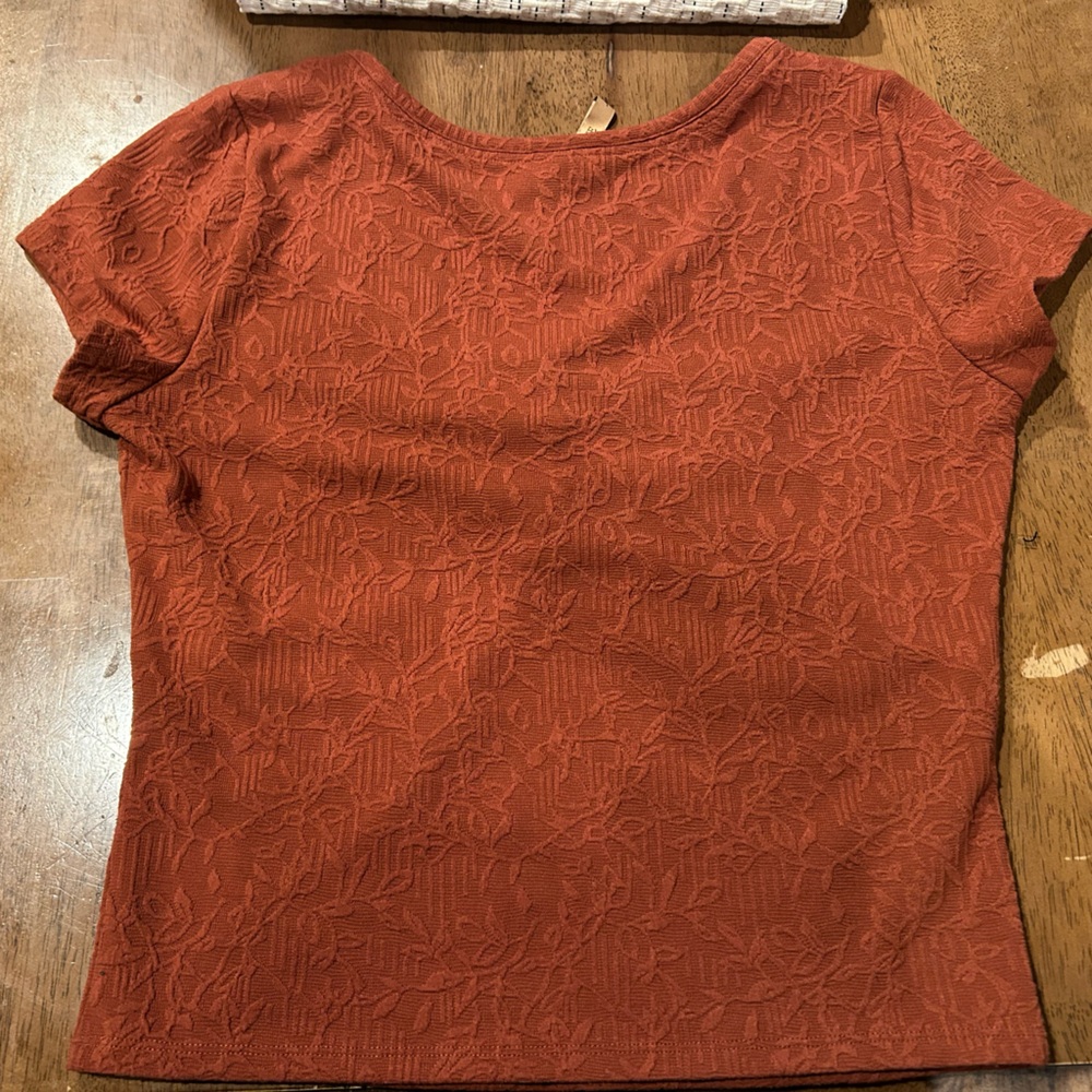Shyanne Rust V-Neck Ruched top - Picture 5 of 5